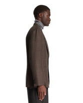 Beige Plaid Cashmere and Silk Blazer | PDP | Antonia