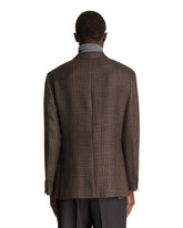 Beige Plaid Cashmere and Silk Blazer | PDP | Antonia