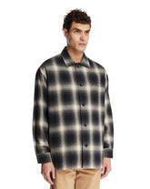 Black Plaid Cotton Overshirt | PDP | Antonia