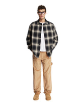 Black Plaid Cotton Overshirt | PDP | Antonia