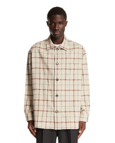 Beige Plaid Cotton Overshirt | PDP | Antonia
