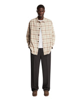 Beige Plaid Cotton Overshirt | PDP | Antonia