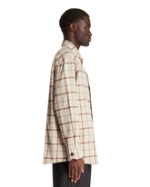 Beige Plaid Cotton Overshirt | PDP | Antonia