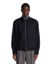 Blue Wool Zip Jacket | PDP | Antonia
