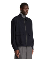 Blue Wool Zip Jacket | PDP | Antonia