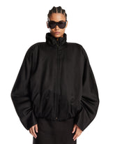 Black Silk and Viscose Blouson Jacket | PDP | Antonia