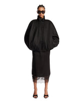 Black Silk and Viscose Blouson Jacket | PDP | Antonia