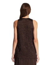 Brown Crinkled Satin Top | PDP | Antonia