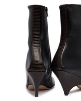 Black Leather Heeled Ankle Boots | PDP | Antonia