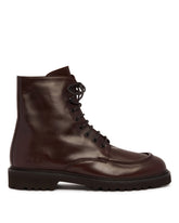 Brown Leather Lace-Up Ankle Boots | PDP | Antonia