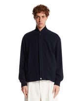 Blue Sean Wool Bomber Jacket | PDP | Antonia