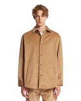Beige Ribbed Cotton Shirt | PDP | Antonia
