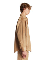 Beige Ribbed Cotton Shirt | PDP | Antonia
