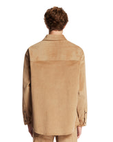 Beige Ribbed Cotton Shirt | PDP | Antonia