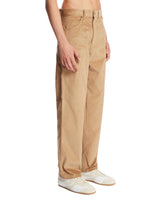Beige Ribbed Carpenter Pants | PDP | Antonia