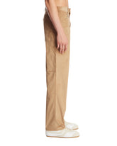 Beige Ribbed Carpenter Pants | PDP | Antonia