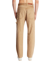 Beige Ribbed Carpenter Pants | PDP | Antonia