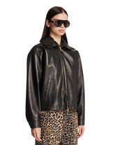 Black Leather Mabel Bomber Jacket | PDP | Antonia