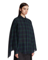 Blue Checked Wool Georgia Shirt | PDP | Antonia