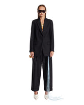 Blue Wide-Leg Wool Trousers | PDP | Antonia
