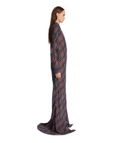 Blue Lurex Long Shirt Dress | PDP | Antonia