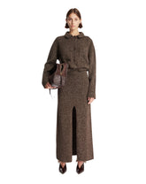 Brown Charis Long Skirt with Slit | PDP | Antonia