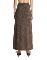 Brown Charis Long Skirt with Slit | PDP | Antonia