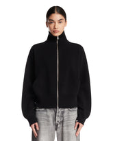 Black Cashmere Zip-Up Sweater | PDP | Antonia