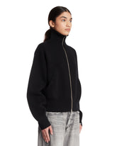 Black Cashmere Zip-Up Sweater | PDP | Antonia