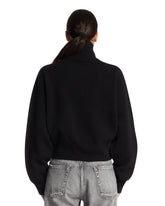 Black Cashmere Zip-Up Sweater | PDP | Antonia