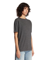 T-Shirt In Cotone E Cashmere Grigia | PDP | Antonia