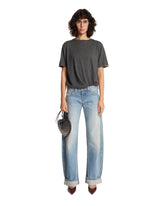 Gray Cotton-Cashmere T-Shirt | PDP | Antonia