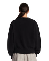 Black Cashmere Crew-Neck Cardigan | PDP | Antonia