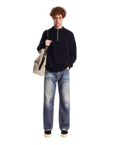 Maglione Girocollo Con Zip Blu | PDP | Antonia