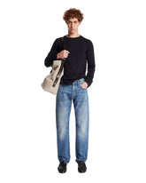 Blue Cotton and Cashmere T-Shirt | PDP | Antonia