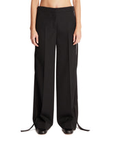 Black Wool Tuxedo Trousers | PDP | Antonia