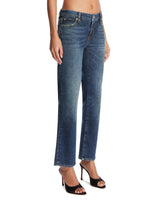 Frame x Alexandra Leclerc Blue Cigarette Jeans | PDP | Antonia