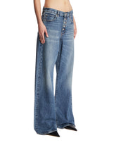 Frame x Alexandra Leclerc The Loose Exposed Buttons Jeans Blu | PDP | Antonia