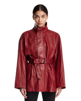 Frame x Alexandra Leclerc The Alexandra Leather Trench Burgundy - FRAME | PLP | Antonia