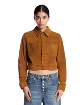 Frame x Alexandra Leclerc The Suede Small Jacket Beige - FRAME | PLP | Antonia