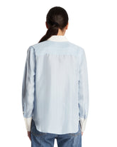 Frame x Alexandra Leclerc The Silk Standard Shirt Azzurra | PDP | Antonia