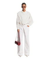 Frame x Alexandra Leclerc White Poplin Equestrian Shirt | PDP | Antonia