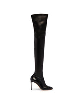 Black R1B1059 Leather Thigh-High Boots | PDP | Antonia