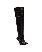 Black R1B1059 Leather Thigh-High Boots | PDP | Antonia