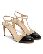 Pumps Con Punta A Contrasto Beige | PDP | Antonia