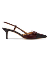 Black and Burgundy R1P1050 Slingback Pumps | PDP | Antonia