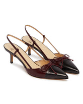 Black and Burgundy R1P1050 Slingback Pumps | PDP | Antonia