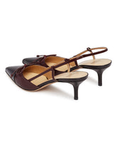 Black and Burgundy R1P1050 Slingback Pumps | PDP | Antonia