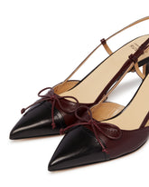 Black and Burgundy R1P1050 Slingback Pumps | PDP | Antonia