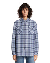 Camicia Uniform In Cashmere Tartan Blu | PDP | Antonia